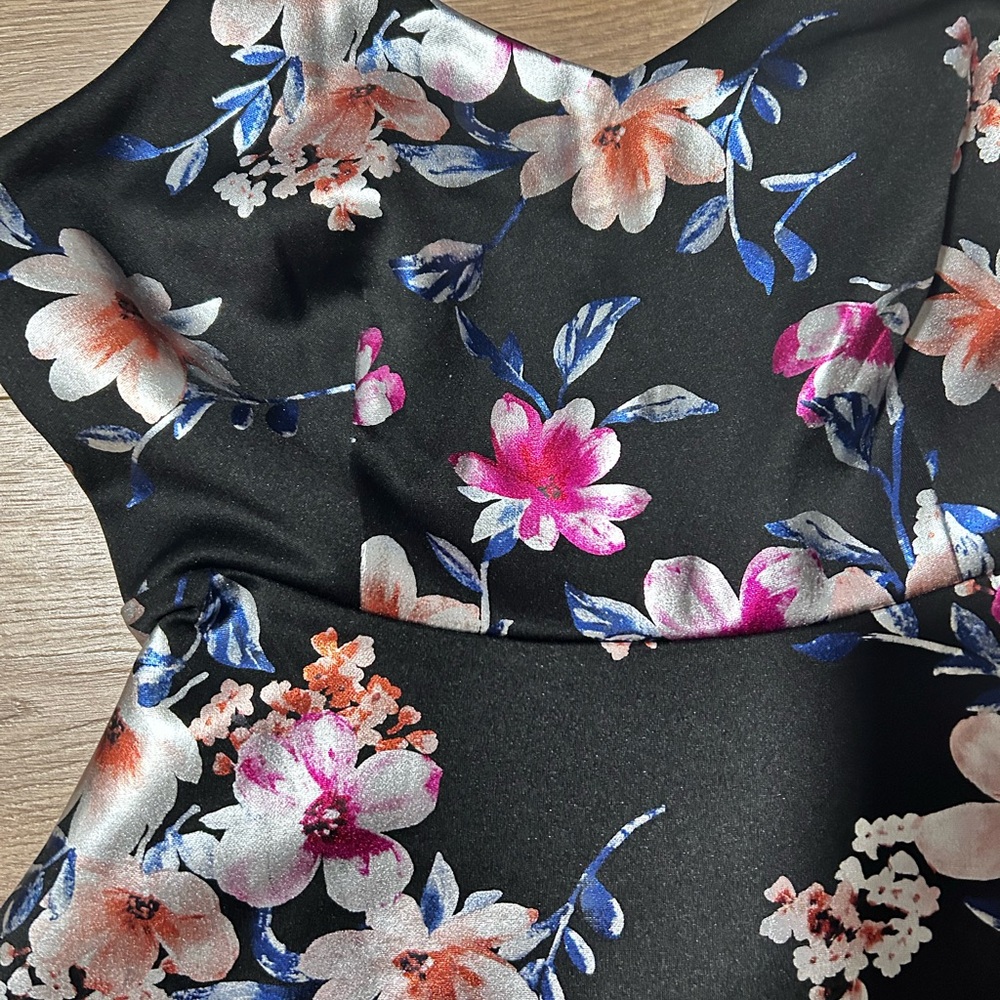 Floral Black Dress Ricki’s size M - Picture 4 of 10